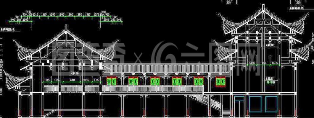 古建筑祠堂戲臺(tái) 剖面